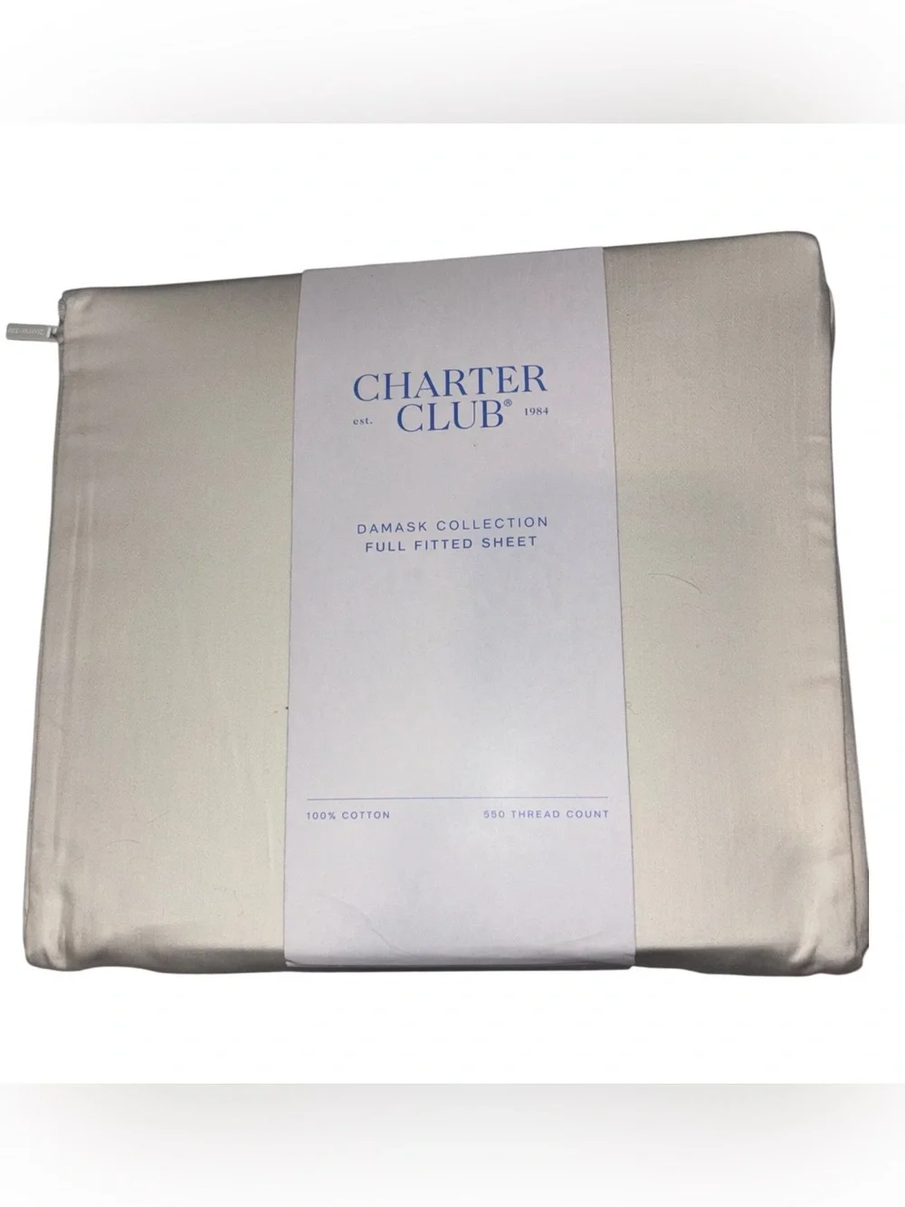 Charter Club Damask Collection 550 Thread Count 100% Cotton Full Fitted Sheet Iv